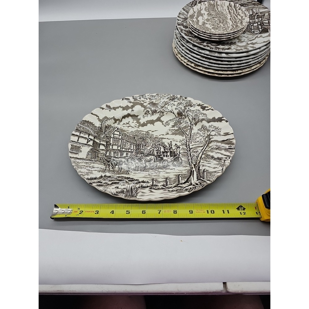 Royal Mail Fine Staffordshire Ironstone Horse Carriage Platter 9.5 X 12 EUC